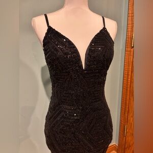 Windsor Black Sequin Dress small